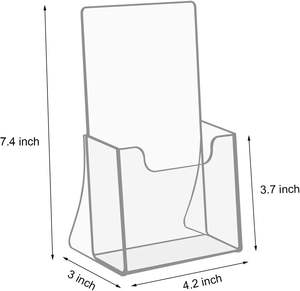 Trifold 4 "מחזיק ברושור אקרילי 50% המגזינים תצוגת מתלה ספרות מתלה חוברות ארון פלסטיק - Product Image 2