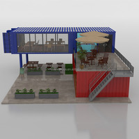 Café conteneur, café-bar de luxe en conteneur, bar en conteneur, café