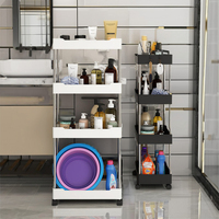 Étagère de Rangement Multicouche en Plastique PP, Gain de Place, Support pour Fente de Salle de Bain, Support Amovible, Organisateur de Cuisine Étroit