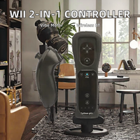 Accesorios de juego 2 en 1 Motion Plus Remote y Nunchuck Controllers con motor de vibración para consola Wii