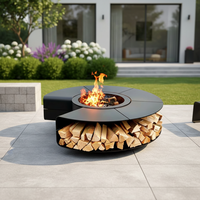 Estufa/Mesa de Chimenea Exterior Moderna Independiente de 1200mm para Villa, con Núcleo Personalizado para Leña/Gas/Alcohol/Atomización