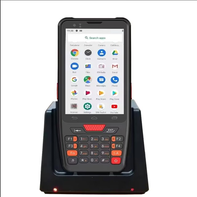 IP65 Mobile Industrial 4inch Handheld Rugged 2d Barcode Scanner With Charging Base
