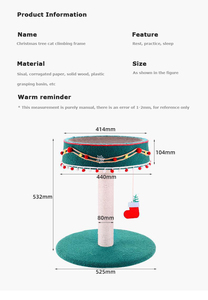 Maison en bois à la mode personnalisée Arbre à chat de Noël Plate-forme en bois de luxe pour chats Arbres grimpants pour chats - Product Image 3