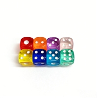 Dés personnalisés D6 de 10 mm, noirs, blancs, transparents, à coins carrés, mini polyédriques, petits points, pour jouets, art, portraits, jeux de société