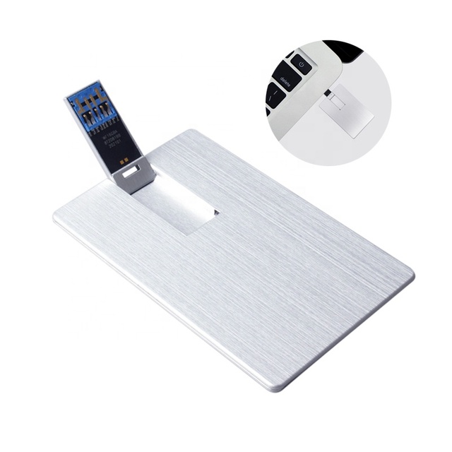 Wholesale Metal Card USB 3.0 Flash Drive Gifts Custom Full Color Printing Logo Business Credit Card 16GB 32GB 64GB 128GB