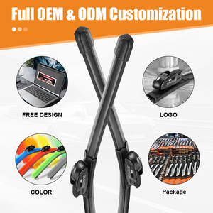 Limpiaparabrisas de silicona OEM para coches de <span class=keywords><strong>12</strong></span> a 28 pulgadas, embalaje de logotipo personalizado de fábrica disponible, limpiaparabrisas negro Mu Skoda 100 - Product Image 3