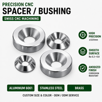 Steel Washer Spacer Bushing Precision CNC Machined Metal Washers Spacers Custom Size Hardware Parts OEM ODM