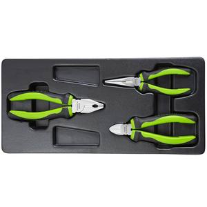 Fg 102 39xt <b>Pliers</b> <b>Set</b> 3 Piece With Green Handles For General Repair And Construction Use - Product Image 1