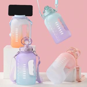 Bouteille d'eau de sport et de camping en acier inoxydable écologique de 128 oz avec paille, grande capacité et design motivant - Product Image 3