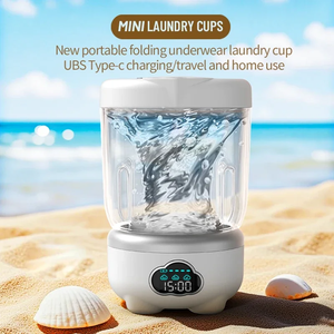Mini machine à laver portable pliable pour sous-vêtements, avec chargement USB Type C, 1,6 L, pour la maison et le dortoir - Product Image 1