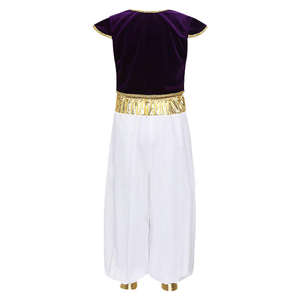 Arabian Prince Costume for Boys Kids Fancy Dress up <strong>Outfit</strong> with Pants and Jacket for Christmas Parties Street Rat Cosplay - Product Image 4