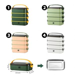 Multi-layer <b>Lunch</b> <b>Box</b> 304 Stainless Steel Bento <b>Box</b> Double Grid <b>Lunch</b> <b>Box</b> With Handle - Product Image 3