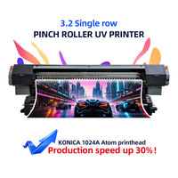 Impresora UV de inyección de tinta de cama plana automática con rodillo de presión de una sola fila 3.2 y rodillo de goma flexible Xp600, nueva tinta UV