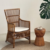 Fauteuil de détente de style Wabi Sabi pour salon, 4 chaises, fauteuil en rotin avec dossier, canapé avec coussin en éponge