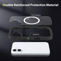Laudtec Sjk779 Clear Back Phone Case Wave Frame Tpu Pc Simple Business Carga magnética para Iphone 16 15 14 13 12 Plus Pro Max