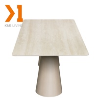 Offre Spéciale d'usine Grande table à manger pour 6-8 personnes Moderne Travertin Fritté Pierre Céramique Marbre Dessus Argile Fini Jambes Hôtels