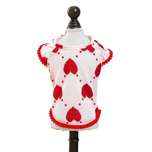 Pet Clothes Heart Print <b>T</b>-Shirt For Small Medium Dogs <b>Cats</b> Four Seasons Polyester Dress - Product Image 5
