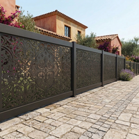 Panneaux de clôture en aluminium découpés au laser, revêtement poudré, écran métallique décoratif, clôture personnalisée pour villa, jardin, limite de terrain arrière