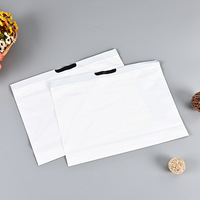 Boutique de vêtements cadeaux transporter réutilisable écologique LDPE personnalisé logo imprimé soufflet fond sacs à provisions en plastique avec poignée