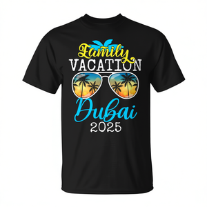 T-Shirt Vacanza in Famiglia a Dubai 2025, Manica Corta in Cotone, Stampa Digitale, Casual Estiva, Unisex per Adulti - Product Image 2