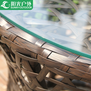 Ban Công Giải Trí Patio Nội Thất Sân Vườn Bàn Nhôm Kim Loại Mây Bàn Ăn Tròn Và Bộ Ghế - Product Image 3