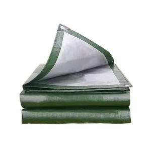 Military Green Silver Tarpaulin 6.0-7.0mm Thick <b>Waterproof</b> Outdoor Cover <b>Sunscreen</b> Rainproof Canopy Cloth 1m x 1m - Product Image 1