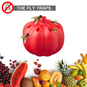 Piège à mouches des fruits domestique non toxique, design en forme de citrouille, piège à Drosophila, tueur de moucherons, attrape-mouches pour la lutte antiparasitaire des moucherons de cuisine - Product Image 2