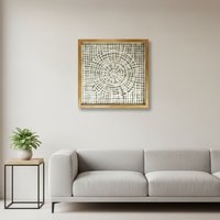 Décoration murale tissée à la main en écorce, cadre doré, forme carrée, modèle SP-004, pour salon, couloir, entreprise, pièce unique
