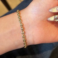 Pulseras de Cadena de Oro Sólido de 18K AU750, Varios Estilos, Pulseras Apilables de Oro Sólido para Mujer, Joyería Fina al por Mayor