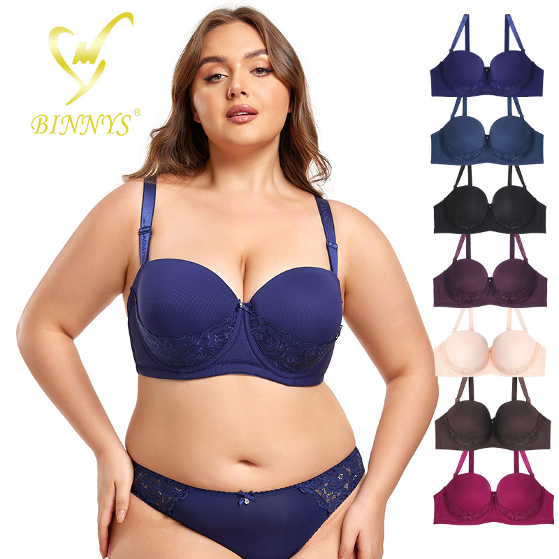 BINNYS Hot Selling Big Cup Solid Color Breathable Plump Women Lingerie Three Quarters Sexy F Cup Underwire for Plus Size Bra BINNYS Hot Selling Big Cup Solid Color Breathable Plump Women Lingerie Three Quarters Sexy F Cup Underwire for Plus Size Bra