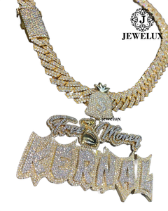 Meilleur prix Jewelux, pendentif en argent 925 plaqué or, forme luxueuse, certifié IGI, perle d'eau douce, charmes hip hop unisexes - Product Image 4