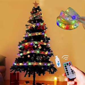 Lampu Pita Pohon Natal LED dengan Remote USB, Lampu String Peri Putih Hangat Lembut 5m 36V untuk Dekorasi Rumah dan Pesta - Product Image 1
