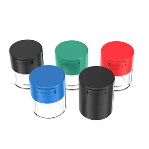 JL-029Y-1 Smell Proof Jar Plastic Herb Stash Press Vacuum Sealed containers Jar BottleTransparent Can