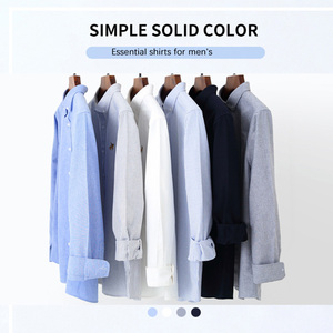 ChenYue camicia da uomo Button-Down taglia europea 100% cotone Oxford a maniche lunghe camicie Casual in tinta unita <span class=keywords><strong>con</strong></span> tessuto ricamato - Product Image 6