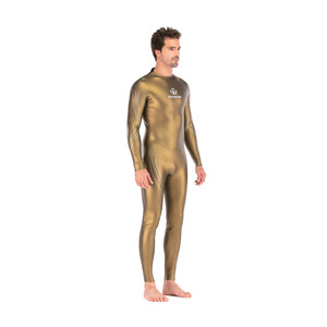 DIVESTAR Neopreno Personalizado 3MM Color Dorado Smoothskin Cremallera Trasera Impermeable Triatlon Traje de Buceo Libre para Hombres - Product Image 5