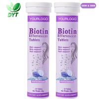 Comprimé effervescent de biotine, boisson vitaminée beauté favorisant la santé des cheveux et de la peau, vitamines C, E, B1, B2, B6, B12, dosage en capsules