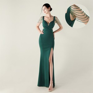 Vestido de Noche de Satén 2026, Nuevo Estilo, con Cuentas, Plisado, Escote en V Profundo, Corte Entallado, Vestido de Gala Largo hasta el Suelo para Fiestas de Primavera - Product Image 1
