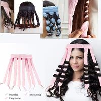 Lot de 8 pièces pour le soin des cheveux en satin de soie : Bigoudi sans chaleur, Bonnet de nuit, Chouchous et Peigne, Emballage en boîte avec sacs OPP, Logo personnalisé, Vente en gros