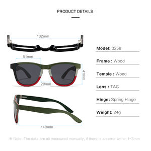 Novedades de 2025, gafas de sol con logotipo personalizado, gafas de sol de madera a granel recicladas ecológicas, gafas de sol de madera para monopatín para hombre - Product Image 2