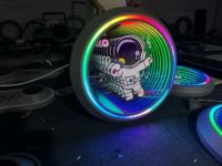 Enseigne LED Miroir Infini Personnalisée, Boîte à Lumière Tunnel Abysse, Panneau Acrylique RGB à Changement de Couleur pour Décoration Murale Bar KTV
