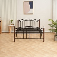 Vente en gros de meubles de chambre à coucher pour dortoir cadre de lit en acier, métal, fer et acier avec base en tube métallique pour adultes, peu encombrant