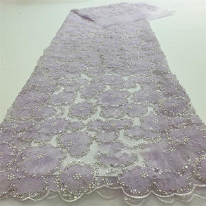 Nouveau Tulle De Mariée Français 3d Mix Coloré Floral Paillettes Dentelle pour Robe De Soirée Africain Aso Ebi En Gros 10 Mètres - Product Image 1