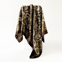 Foulard carré en soie effet paisley floral d'été personnalisé OEM et bandeau bohème pour queue de cheval et accessoire de cou élégant