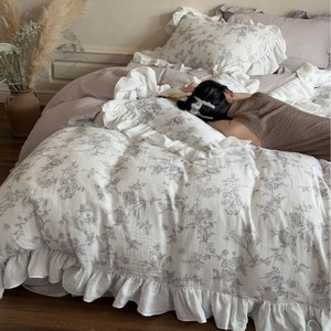 Ensemble de draps de lit 3 pièces avec petit parfum de luxe personnalisé Nouveaux ensembles de housses de couette en pur coton - Product Image 5