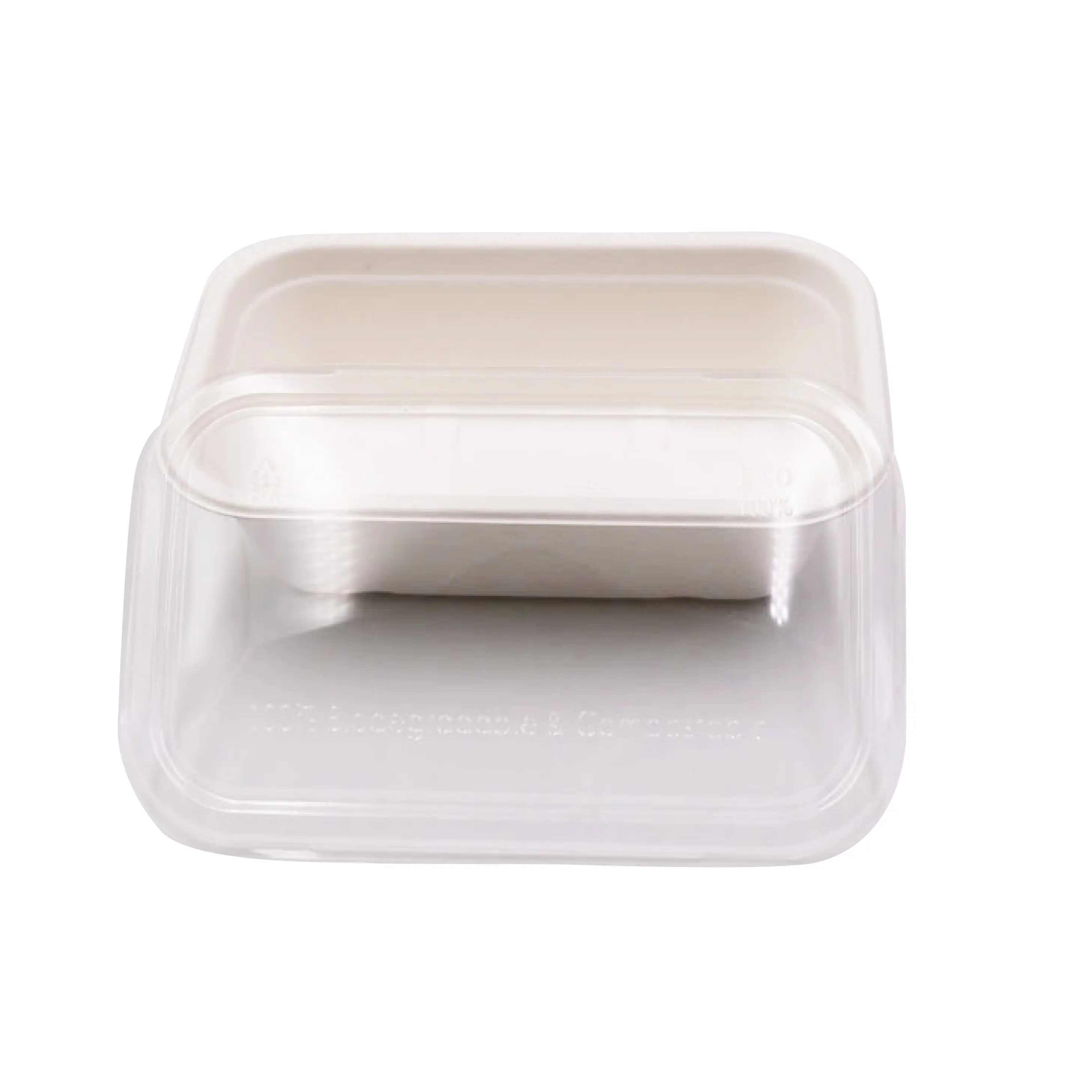 biodegradable take out bagasse lunch boxes with transparent lid