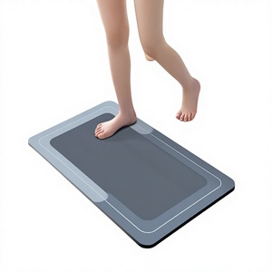 Suede Water-Absorbent Non-Slip Square Floor Mat &amp; <strong>Doormat</strong> for Bathroom and Toilet Entrances - Product Image 1