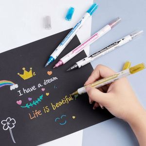 Hot Selling DIY Glass Photo Album Usage 24 Dual Tip Metallic Color Permanent <b>Painting</b> Marker - Product Image 3