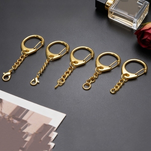 Kit de matériel de bricolage pour porte-clés : fermoirs mousquetons dorés, attaches D-snap, anneaux porte-clés avec anneaux de jonction et chaînes - Product Image 3