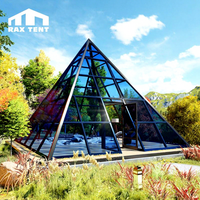 Serre en verre en alliage d'aluminium, maison de jardin portable en forme de pyramide, tente yourte en verre à prix d'usine bas