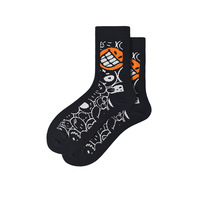 Chaussettes pour hommes de dessins animés drôles conçues sur mesure avec un sourire étrange Chaussettes pour hommes de mode de bonneterie de style de rue